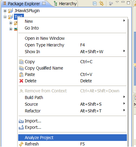 Selecting Code artefacts for analysis